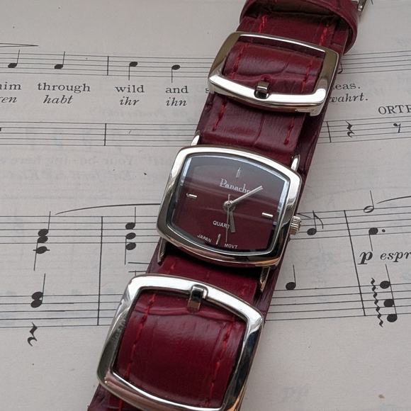 Pascal Red Leather Watch - Picture 7 of 10
